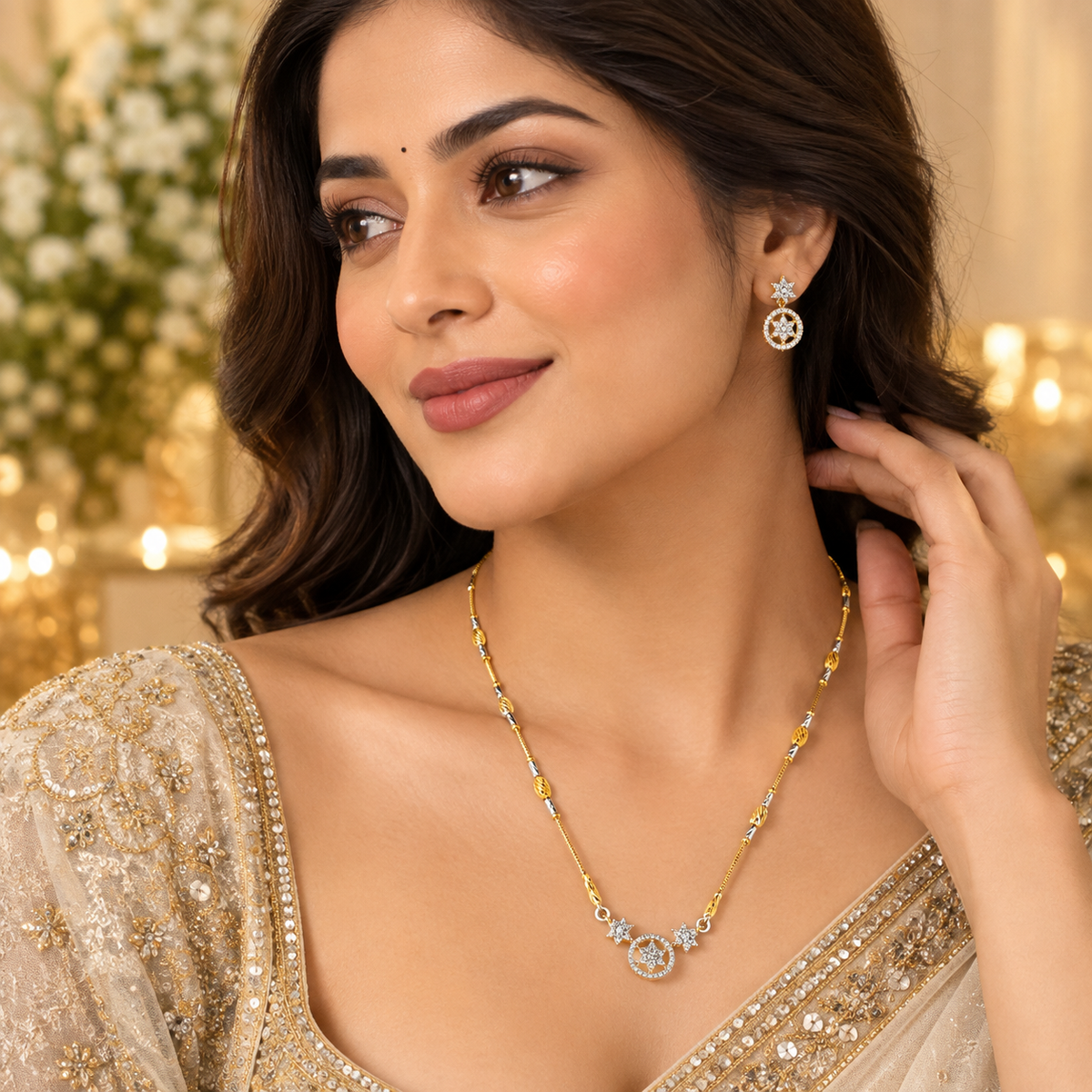 Elegant Floral Drop Earrings